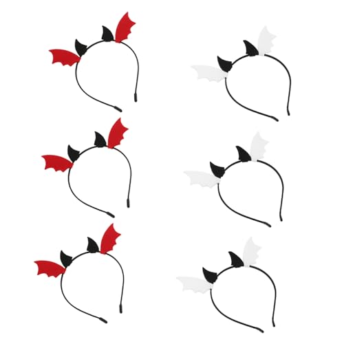 HANABASS 6 Stück Teiliges Halloween Haar mit Fledermausohren und Teufelshörnern Wiederverwendbares Leichtes Stirnband für Party Cosplay und Kostüm Komfortabel und Langlebig HANABASS 6 Stück Teiliges Halloween Haar mit Fledermausohren und Teufelshörnern Wiederverwendbares Leichtes Stirnband für Party Cosplay und Kostüm Komfortabel und Langlebig von HANABASS