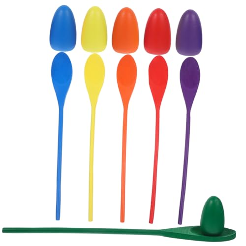 HANABASS 6 Stück Teiliges Holzbalancierspiel für Buntes Sensory Training zur Gleichgewichtsschulung Robustes Outdoor Relay Race Spiel Lernspielzeug von HANABASS