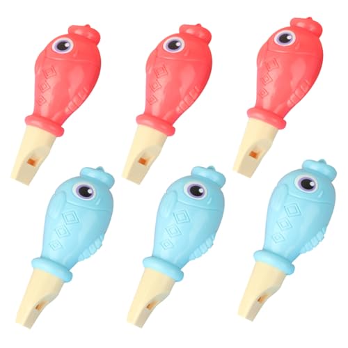 HANABASS 6 Stück Teiliges Kinderpfeifen in Tierform Kreative Party Tröten Leichte Musikinstrumente für Frühe Musikförderung Buntes Rot Blau für Partys und Lernspiele von HANABASS