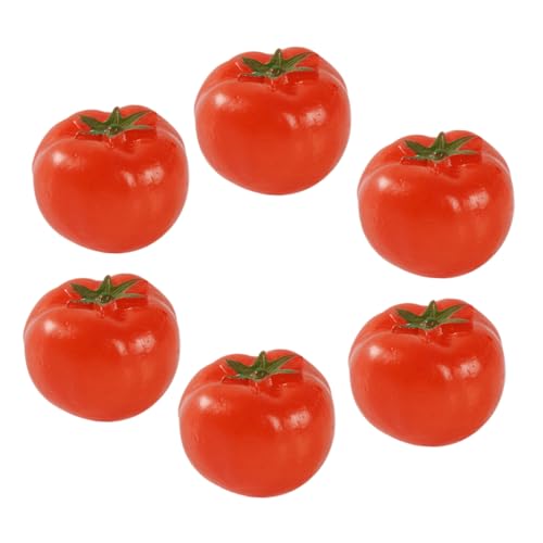HANABASS 6 Stück Teiliges Künstliche Kirschtomaten Modelle Realistische PVC Simulation Mini Dekoration für Puppenhaus DIY Basteln und Kinderunterricht Langlebig und Farbecht von HANABASS