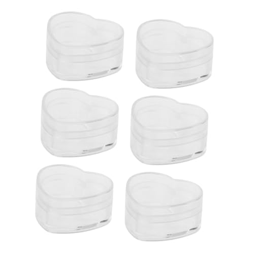 HANABASS 6 Stück Teiliges Mini Herz Aufbewahrungsboxen Transparent Acryl Miniatur Dekoboxen für Puppenhaus Dekoration und Kleine Gegenstände Wie Perlen Schmuck von HANABASS