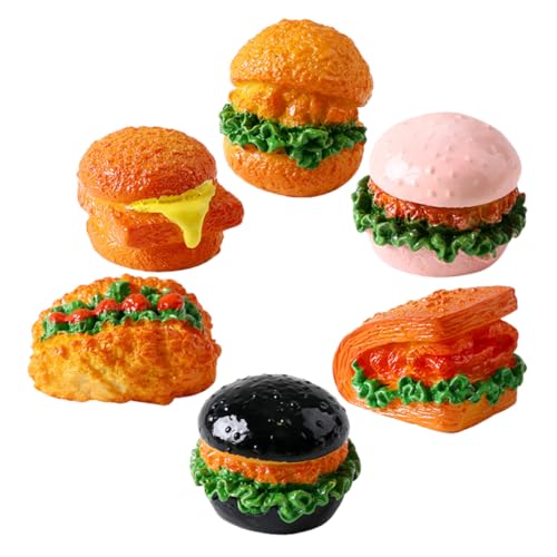 HANABASS 6 Stück Teiliges Miniatur Hamburger Modell Kunstharz Lebensmittel Figur für Puppenhaus Dekoration Kreative Requisiten und DIY Miniatur Szenen Realistische Burger Deko HANABASS 6 Stück Teiliges Miniatur Hamburger Modell Kunstharz Lebensmittel Figur für Puppenhaus Dekoration Kreative Requisiten und DIY Miniatur Szenen Realistische Burger Deko von HANABASS
