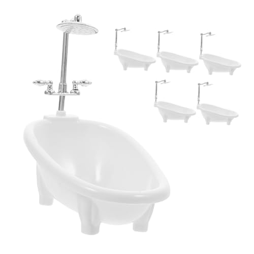 HANABASS 6 Stück Teiliges Miniatur Puppenhaus Badewannen mit Duscharmatur Realistische Badezimmer Möbel Kompakt und Platzsparend für Spielhaus Zubehör HANABASS 6 Stück Teiliges Miniatur Puppenhaus Badewannen mit Duscharmatur Realistische Badezimmer Möbel Kompakt und Platzsparend für Spielhaus Zubehör von HANABASS
