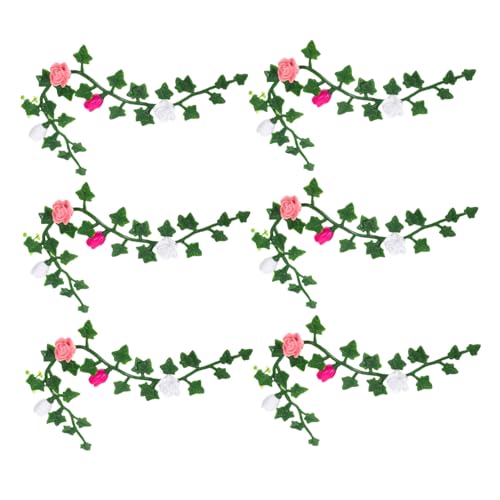 HANABASS 6 Stück Teiliges Miniatur Rosenblüten Reben Künstlich Realistische Mini Blumenranken für Puppenhaus Vielseitige Dekoration Fairy Garden Mini Garten Mikro Landschaft Ornamente von HANABASS