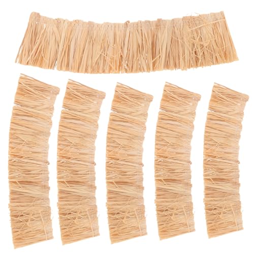 HANABASS 6 Stück Teiliges Miniatur-dachstrohset Natürliches Gras-dachmaterial aus Stroh für DIY Mikro-landschaften Miniaturhäuser Kleine Reetdächer Basteln für Feengärten und Modellbau von HANABASS