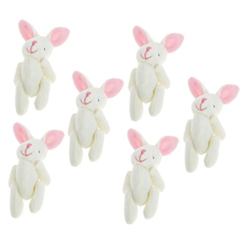 HANABASS 6 Stück Teiliges Niedlicher Plüschhase Anhänger DIY Dekoration für Rucksäcke Taschen Laptops Süße Tierfigur für Perfektes für von HANABASS
