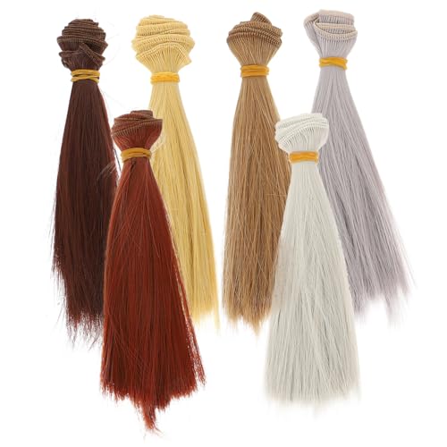 HANABASS 6 Stück Teiliges Puppenperücken aus Hitzebeständigem Synthetischem Haar Glatte Lange Tressen für DIY Puppendekoration und Individuelles Styling Lebensechte Puppenhaare HANABASS 6 Stück Teiliges Puppenperücken aus Hitzebeständigem Synthetischem Haar Glatte Lange Tressen für DIY Puppendekoration und Individuelles Styling Lebensechte Puppenhaare von HANABASS