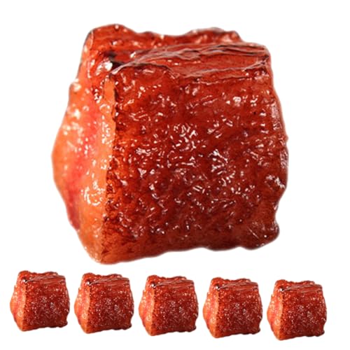 HANABASS 6 Stück Teiliges Realistisch Gestaltetes Rindfleisch Modell Lebensechte Fake Food Deko für Küche Fotografie Requisiten und Restaurant Detailreiche Fleischblöcke für Supermarkt und von HANABASS