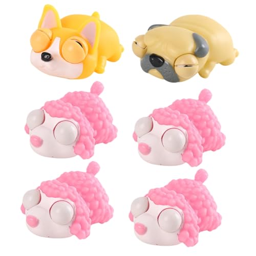 HANABASS 6 Stück Teiliges Stressabbau für Niedliche Cartoon Tiere aus Elastischem Material Sensorisches Drückspielzeug als Partygeschenk und Lernspielzeug von HANABASS