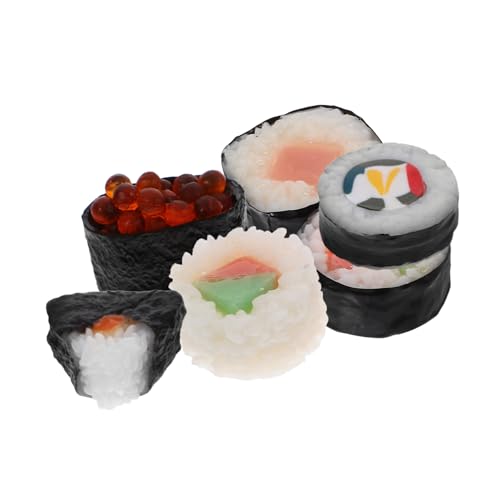 HANABASS 6 Stück Teiliges Sushi Deko aus Robustem Realistische Japanische Sushi Modelle mit Detailgetreuer Gestaltung Langlebig und Leicht zu Reinigen als Fotorequisite und Wohnaccessoire von HANABASS