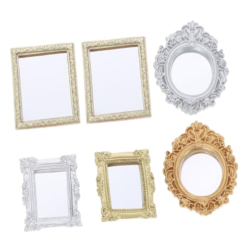 HANABASS 6 Stück Teiliges Vintage Miniatur Spiegel Filigrane Rahmen Präzise Miniatur Möbel Vielseitige Puppenhaus Wanddekoration für Schlafzimmer Badezimmer Wohnzimmer HANABASS 6 Stück Teiliges Vintage Miniatur Spiegel Filigrane Rahmen Präzise Miniatur Möbel Vielseitige Puppenhaus Wanddekoration für Schlafzimmer Badezimmer Wohnzimmer von HANABASS