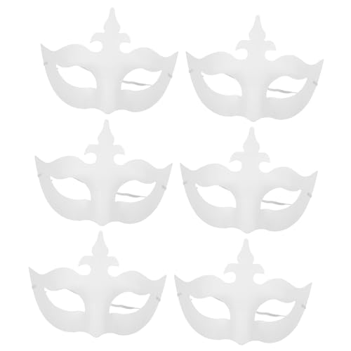 HANABASS 6 Stück Teiliges Weiße Papiermasken zum Bemalen Leichte Blanko DIY Masken für Kinderfest Gestaltung Komfortabel Tragbar für Karneval Party und Kreative Bastelideen HANABASS 6 Stück Teiliges Weiße Papiermasken zum Bemalen Leichte Blanko DIY Masken für Kinderfest Gestaltung Komfortabel Tragbar für Karneval Party und Kreative Bastelideen von HANABASS