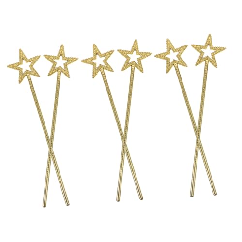 HANABASS 6 Stück Zauberstab LED Fee Märchenkostüm Party Fairy Wand mitgebsel Kindergeburtstag entzückender Zauberstab Zauberstäbe für Mädchen Plastik Golden HANABASS 6 Stück Zauberstab LED Fee Märchenkostüm Party Fairy Wand mitgebsel Kindergeburtstag entzückender Zauberstab Zauberstäbe für Mädchen Plastik Golden von HANABASS