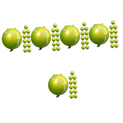 HANABASS 60 Stck. Teiliges Tennisball Luftballons Aufblasbare Aluminiumfolie Dekoration für Sport und Geburtstagsfeiern Leicht Langlebig Vielseitig Einsetzbar für Partydeko und von HANABASS