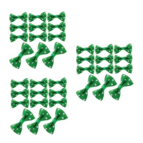 HANABASS 60 Stück Teiliges Mini Puppen Fliegen Grün Weiß DIY Puppenhaus Zubehör Detailreiche Kleine Puppen Halstücher für Kostüm und Bastelprojekte St Patricks Day Bow Tie Puppenbekleidung von HANABASS