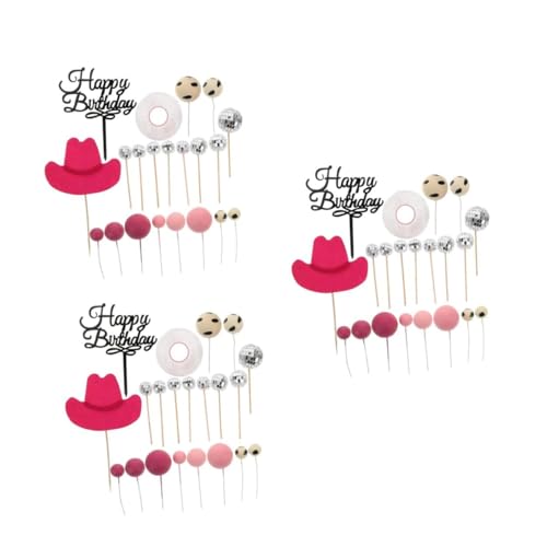 HANABASS 63 Stck. Teiliges Mini Cowgirl Hut Kleine Western Party Dekoration Sichere Langlebige Cake Topper für Geburtstage Babypartys und DIY von HANABASS