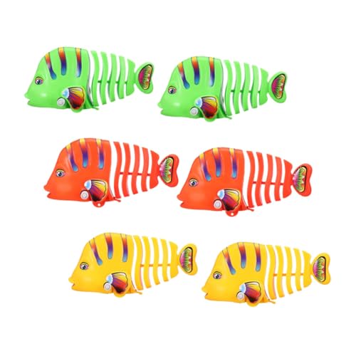HANABASS 6Stücke Aufzieh Badefisch Cartoon Fische Gemischten Farben Schwingendes Badespielzeug für Sicheres Kunststoffmaterial Fördert Hand Augen Koordination von HANABASS