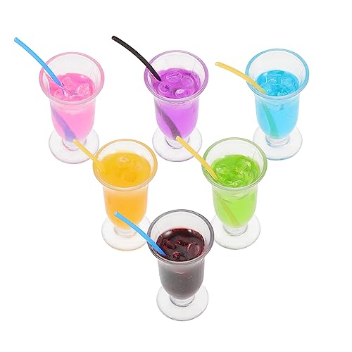 HANABASS 6Stücke Cocktailmodelle Teiliges aus Hochwertigem Harz für Mini Dekoration und Fotografie Zubehör für Puppenhaus und Kreative Landschaften von HANABASS
