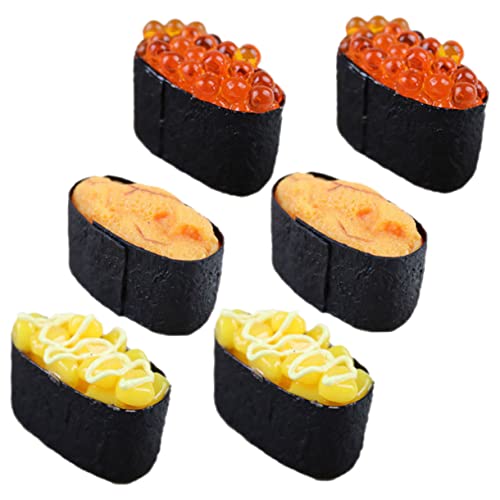 HANABASS Künstliches Sushi Modell 6 Stücke Realistisches Onigiri Spielzeug Dekoratives Lebensmittel für Küche und Tisch Simulation PVC Sicheres Material von HANABASS