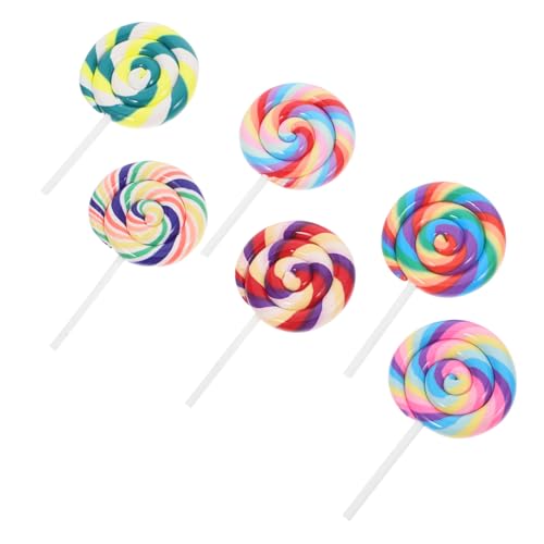 HANABASS 6stücke Fake Lollipop Aus Weichem Mehrfarbige Lollipop Requisiten Regenbogen Wirbel Bastelzubehör Simulation Süßigkeiten Anhänger Für DIY-projekte HANABASS 6stücke Fake Lollipop Aus Weichem Mehrfarbige Lollipop Requisiten Regenbogen Wirbel Bastelzubehör Simulation Süßigkeiten Anhänger Für DIY-projekte von HANABASS