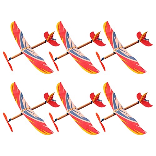 HANABASS 6Stücke Teiliges Gummiband Flugzeugspielzeug für DIY Segelflugzeug Modellbau Fördert Hand Augen Koordination für Jungen und Kreativ von HANABASS