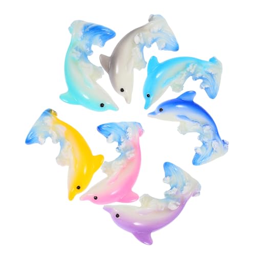 HANABASS 7 Stück Mikrolandschaft Delphin DIY Terrarium Handwerk Ornament Mini-Delfinfiguren Geburtstag wohnungseinrichtung wohnungsdeko Delphin aus Harz Gartenlandschaft Delfindekoration von HANABASS