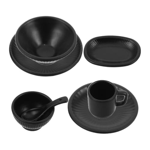 HANABASS 7 Stück Teiliges Miniatur-Dollhouse Geschirrset aus Robustem Legierungs-Material Realistische Kleine Teller Schalen und Becher Geeignet für Puppenhaus Spielzeugküche und HANABASS 7 Stück Teiliges Miniatur-Dollhouse Geschirrset aus Robustem Legierungs-Material Realistische Kleine Teller Schalen und Becher Geeignet für Puppenhaus Spielzeugküche und von HANABASS