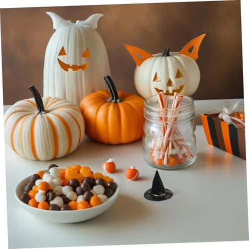 HANABASS 72 Stück Miniatur Hexenhüte Schwarz für Halloween Dekorationen Langlebige Kleine Plastik Hexenhut Bastelsets Vielseitig für Puppenhäuser DIY Partydeko und Tischdekoration von HANABASS