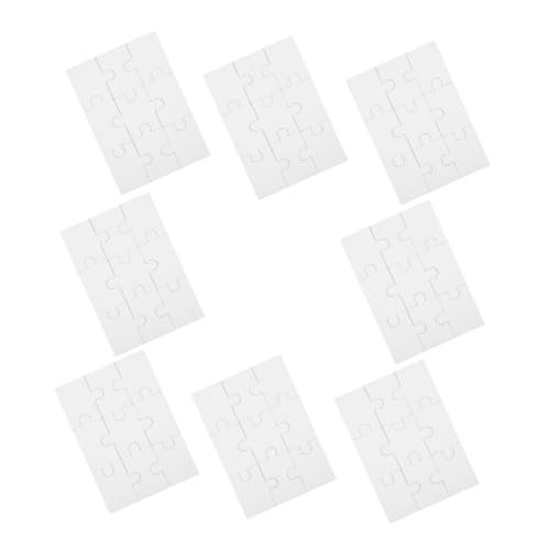 HANABASS 8 Blatt Blanko Holzpuzzle Rechteckige DIY Puzzle Teile für Sublimation und Thermotransfer Bemalbare Holzpuzzle für Kreative Familienfotos und Partyspiele von HANABASS