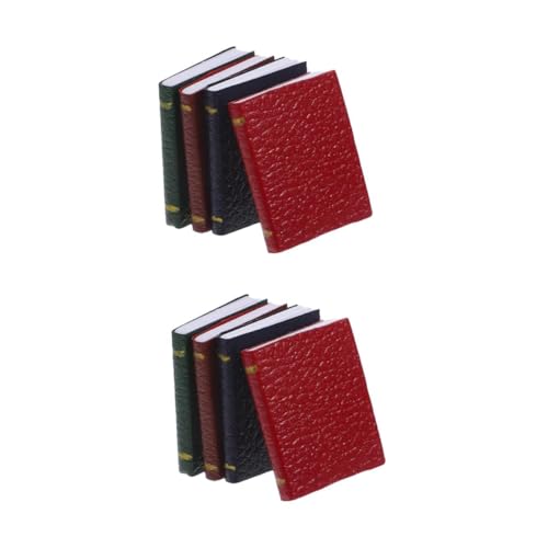 HANABASS 8 Stck. Puppenhaus Miniatur Bücher Realistische Blanko Notizbücher Vielseitige Mini Buch Dekoration für Puppenmöbel Detailreiche Sammlerobjekte Pädagogisches von HANABASS