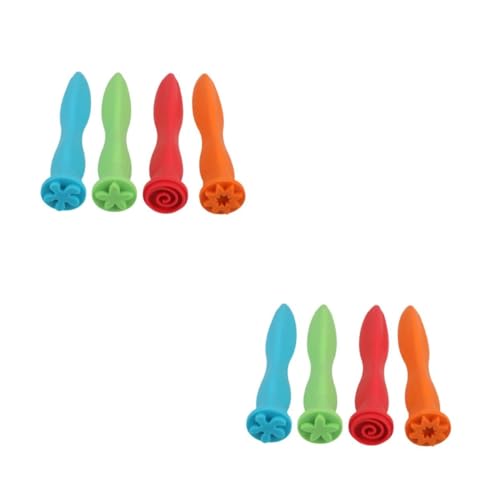 HANABASS 8 Stck. Teiliges Stempelset mit Floralen Gummistempeln Ergonomische Griffe für Einfache Handhabung Kreative Bastelstempel Geschicklichkeit und Konzentration bei Kindern von HANABASS