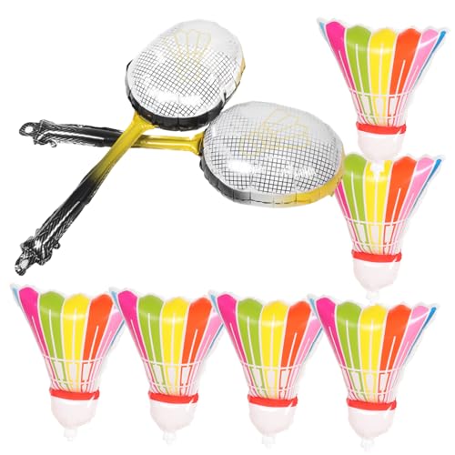 HANABASS 8 Stück Badmintonschläger Ballon Federbälle Für Geburtstage Große Badminton Bälle Folienballons Party Aufblasbare Badminton Ballons Riesige Kleine Bunte Themen Dekorationen von HANABASS