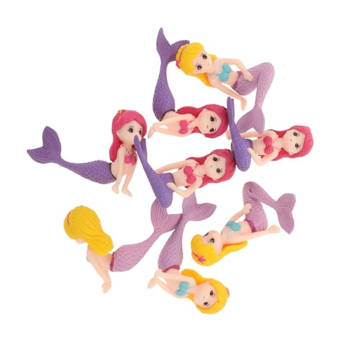 HANABASS 8 Stück Kleine Meerjungfraupuppe Aquarienfigur Aquarium Meerjungfrau Form Mini-Meerjungfrau-Figuren Hausbedarf Miniaturgartendekor Bonsai Ornament Meerjungfrau- Plastik von HANABASS