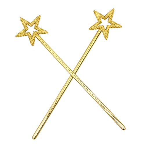 HANABASS 8 Stück Kunststoff Zauberstäbe Sternform für Kindergeburtstag Halloween und Cosplay Party Dekoration Gold Regenbogenfarben Je von HANABASS
