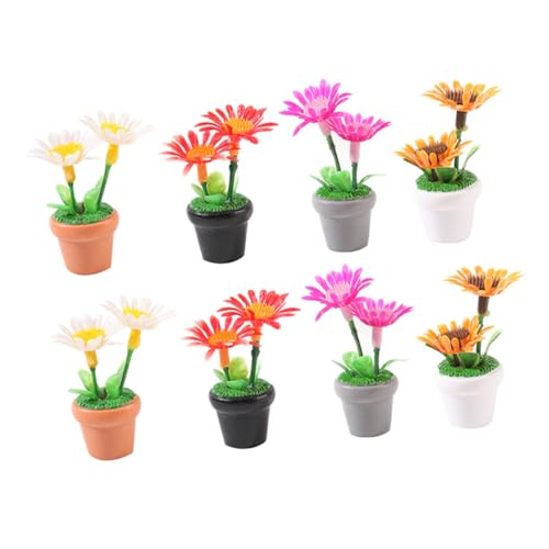 HANABASS 8 Stück Miniaturpflanzen Teilig Kunstpflanzen für Puppenhaus Dekoration Bonsai Modelle für Mini und Kreative DIY Projekte für Kleine Räume und Fotorequisiten von HANABASS