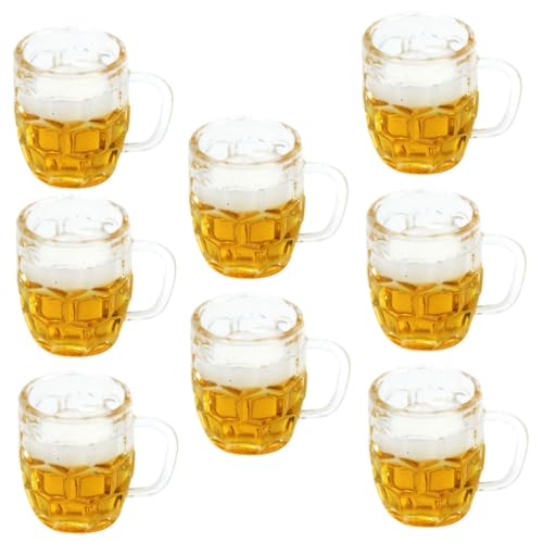 HANABASS 8 Stück Simulationsbier Dekoration Dekore Mini Tassen Bierbecher Bierkrug Winziges -kit Kleine Bierkrüge Szene Schmückt Wohnkultur Foto -Requisiten Puppenhaus-Modell Harz von HANABASS