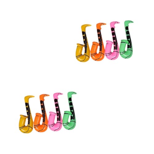 HANABASS 8 Stück Teiliges Aufblasbare Saxophone Realistische Musikspielzeuge für Party Dekorationen Bunte Aufblasbare Instrumente als Foto Requisiten und von HANABASS