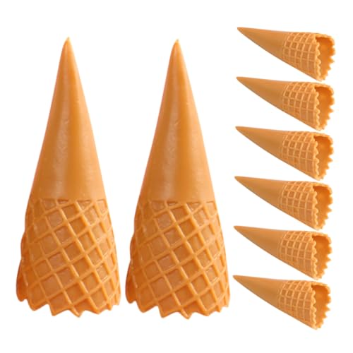 HANABASS 8 Stück Teiliges Mini Eistüten Modellset aus Robustem PVC Realistische Kleine Eistüten für Flexibles Langlebiges DIY Zubehör Lebensechte Mini Eiscreme Cone Nachbildung von HANABASS