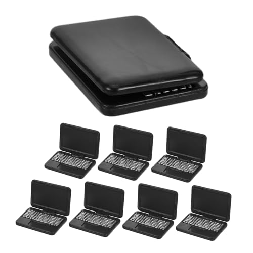HANABASS 8 Stück Teiliges Miniatur-Dollhouse-Laptop Kunststoff Detailgetreue Klappbare Mini-Computer für Fördert Frühe Technikbildung Kreativität und Rollenspielspaß von HANABASS
