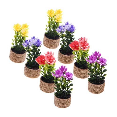 HANABASS 8 Stück Teiliges Miniatur Pflanzen Miniature Bonsai und Winzige Kunstpflanzen für Puppenhäuser Realistische Kleine Grünpflanzen Platzsparende Dekoration für DIY Bastelprojekte und von HANABASS