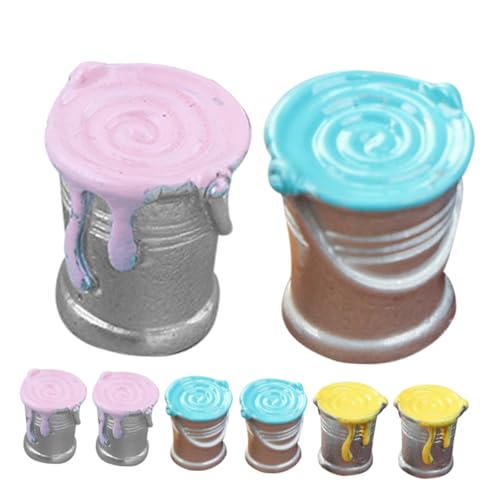 HANABASS 8 Stück Teiliges Miniatur Putzeimer Bunte Farbdosen Puppenhaus Deko Mini Haus Schmuck Realistische Details von HANABASS