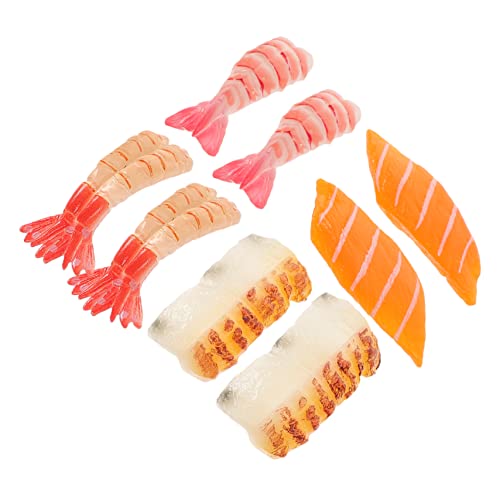 HANABASS 8 Stück Teiliges Realistisch Gestaltetes Sashimi Lebensmittelmodell Kleine Dekorative Sushi Requisiten für Fotografie und Küchendekoration Naturgetreue und Lebendige Farben von HANABASS