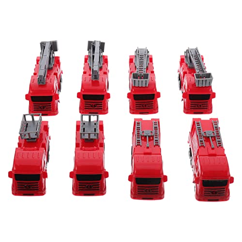 HANABASS 8 Stück Teiliges Rückziehspielzeug Set Feuerwehrfahrzeuge für Einzigartige Designs Fördert Eltern Junge Mädchen Beziehungen Sicher ohne Kleinteile als Lernspielzeug und Dekoration von HANABASS