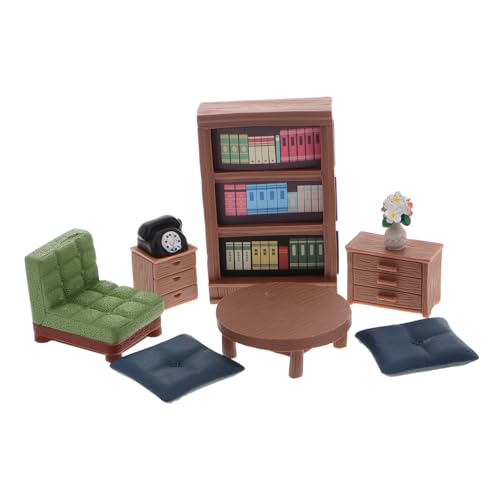 HANABASS 8stücke Miniatur Puppenhaus Zubehör Teiliges Miniatur Bücherregal Mit Realistischen Möbeln Für Kreative Szenen Im Puppenhaus Perfektes Spielzeug Für Kleine Designer von HANABASS