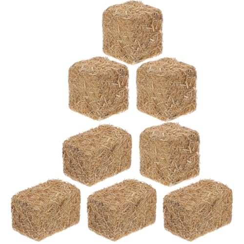 HANABASS 8 Stücke Mini Heuballen Dekorative Heuhaufen Miniatur Bauernhof Zubehör Modellbau Micro Landschaft Deko Für Puppenhaus, Heuballen Spielzeug Miniatur Heu Für DIY Projekte von HANABASS