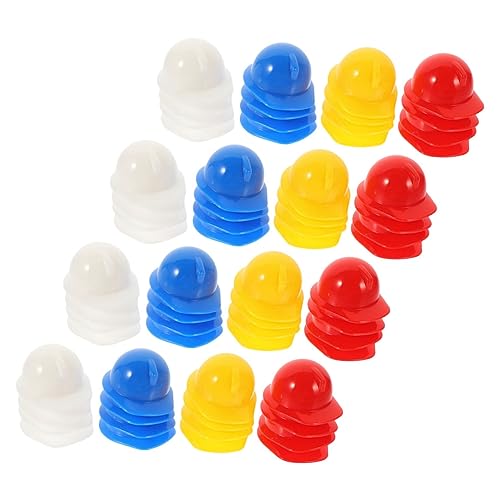 HANABASS Kleiner Bauhelm 80 Stück Miniatur Puppenhelm Kunststoff Sicherheitshelm für Selbstgemacht Weinflasche und Haustiere von HANABASS
