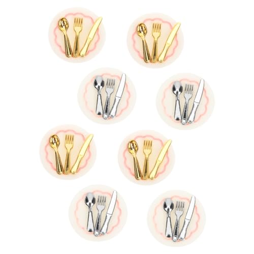 HANABASS 8Er Set Mini Modell Spielzeugküche Puppen Puppenhaus Zubehör Servierutensilien Spielzeughaus Besteck Löffel Schaufeln Miniatur Schüsseln Puppenhaus Ornament Miniatur von HANABASS