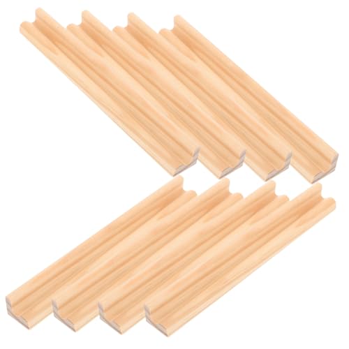 HANABASS 8Stücke Holz Domino Rack Multifunktionale Tabletts für Brettspiele Stabiler Organizer aus Naturholz mit Schrägem Design für Optimale Sicht und Einfache Handhabung von HANABASS