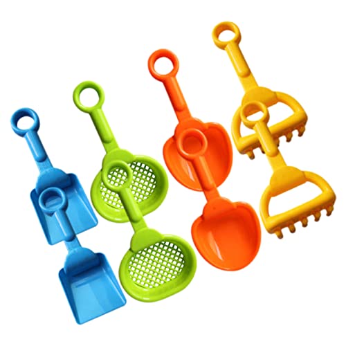 HANABASS 8Stücke Teiliges Sandschaufel Set für Plastiksandspielzeuge für Strand Garten und Mehr Hand und Koordinationsfähigkeit Farben Zufällig von HANABASS