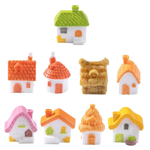 HANABASS 9 Stück Teiliges Miniatur-Resin-dachhaus Detailreiche Wetterfeste Puppenhaus-Figuren mit Rustikalem Reetdach und Kamin Vintage Garten Bonsai-Dekoration Landschaften und Terrarien HANABASS 9 Stück Teiliges Miniatur-Resin-dachhaus Detailreiche Wetterfeste Puppenhaus-Figuren mit Rustikalem Reetdach und Kamin Vintage Garten Bonsai-Dekoration Landschaften und Terrarien von HANABASS